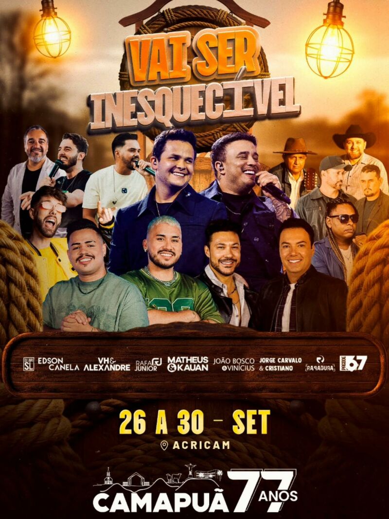Imagem ilustrativa da matéria Prefeitura gastou mais de R$ 2,2 milhões em estrutura e shows para aniversário de 77 anos de Camapuã, diz MP